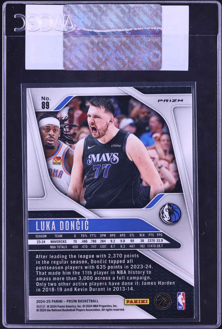 2024 Panini Prizm Green Luka Doncic #89 CGC AUTH