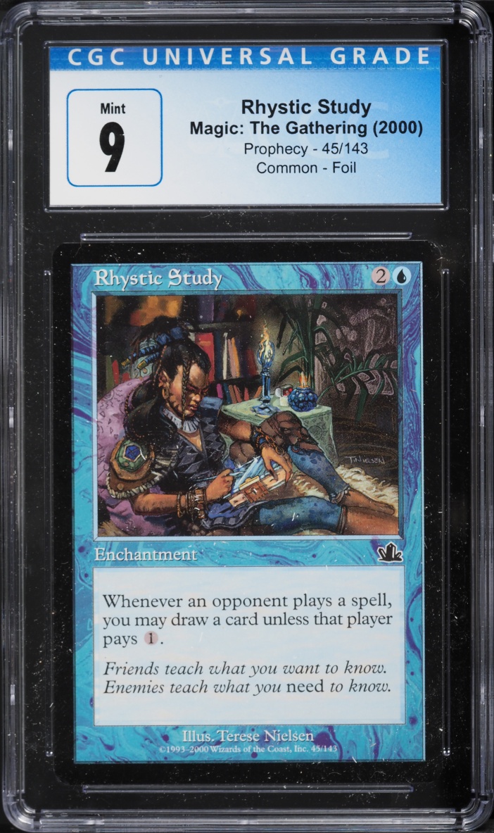 2000 Magic The Gathering MTG Prophecy Foil Rhystic Study #45 CGC 9 MINT