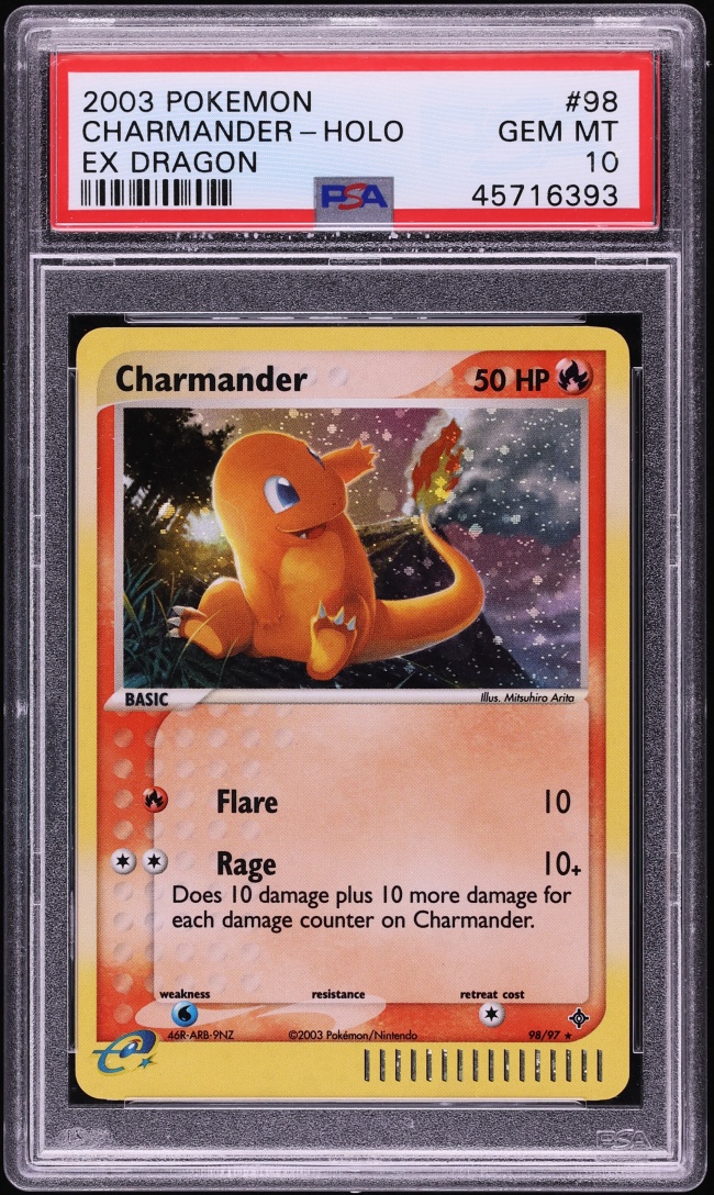 2003 Pokemon EX Dragon Holo Charmander #98 PSA 10 GEM MINT