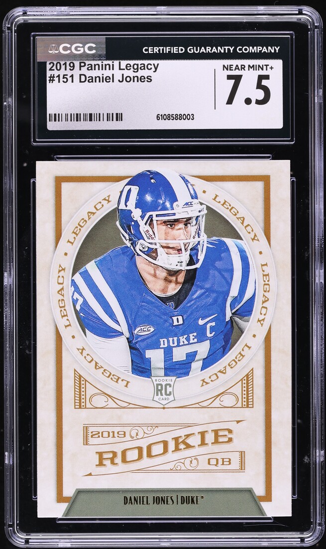 2019 Panini Legacy Daniel Jones ROOKIE #151 CGC 7.5 NRMT+