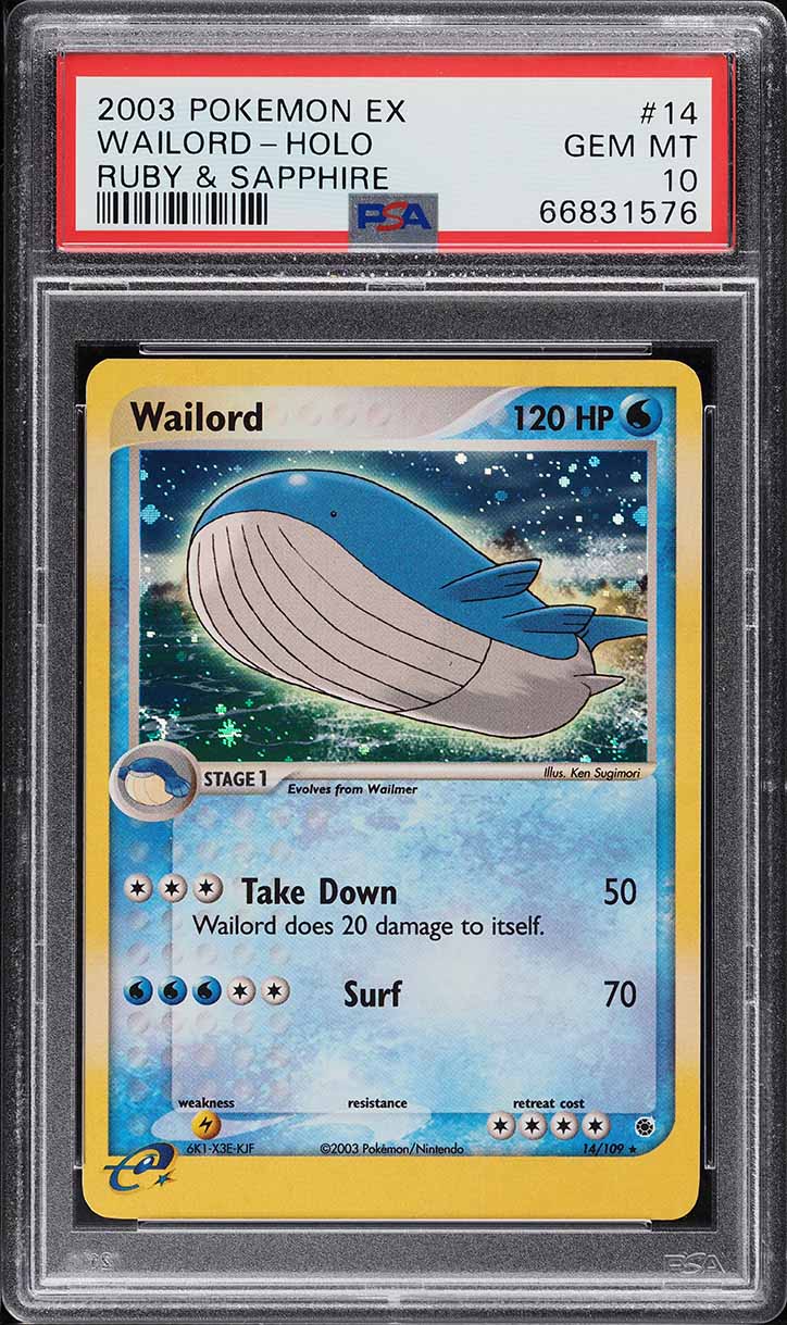 2003 Pokemon EX Ruby & Sapphire Holo Wailord #14 PSA 10 GEM MINT
