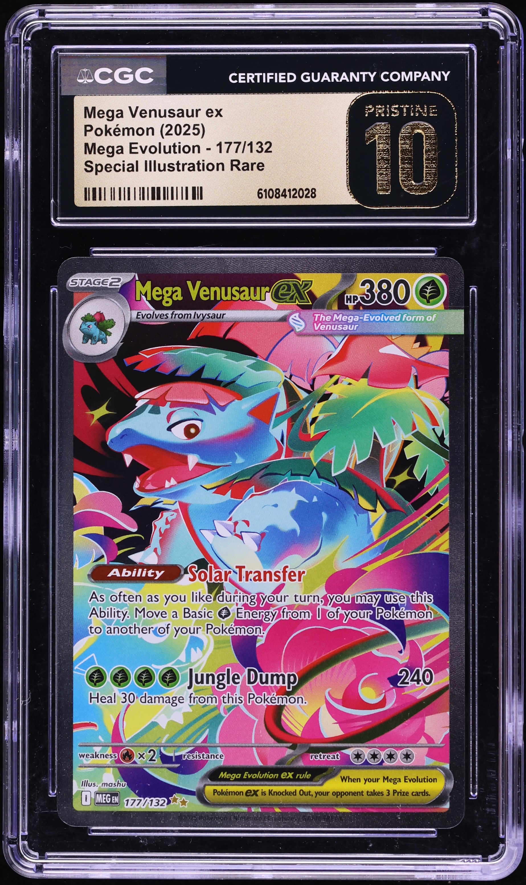 2025 Pokemon Mega Evolution SIR Mega Venusaur ex #177 CGC 10 PRISTINE