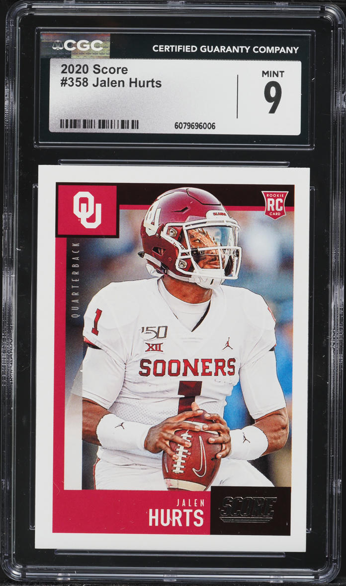 2020 Score Football Jalen Hurts ROOKIE #358 CGC 9 MINT
