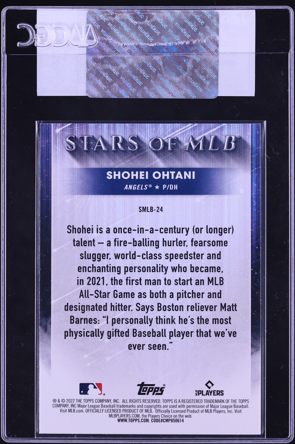 2022 Topps Stars Of MLB Shohei Ohtani #SMLB-24 CGC AUTH