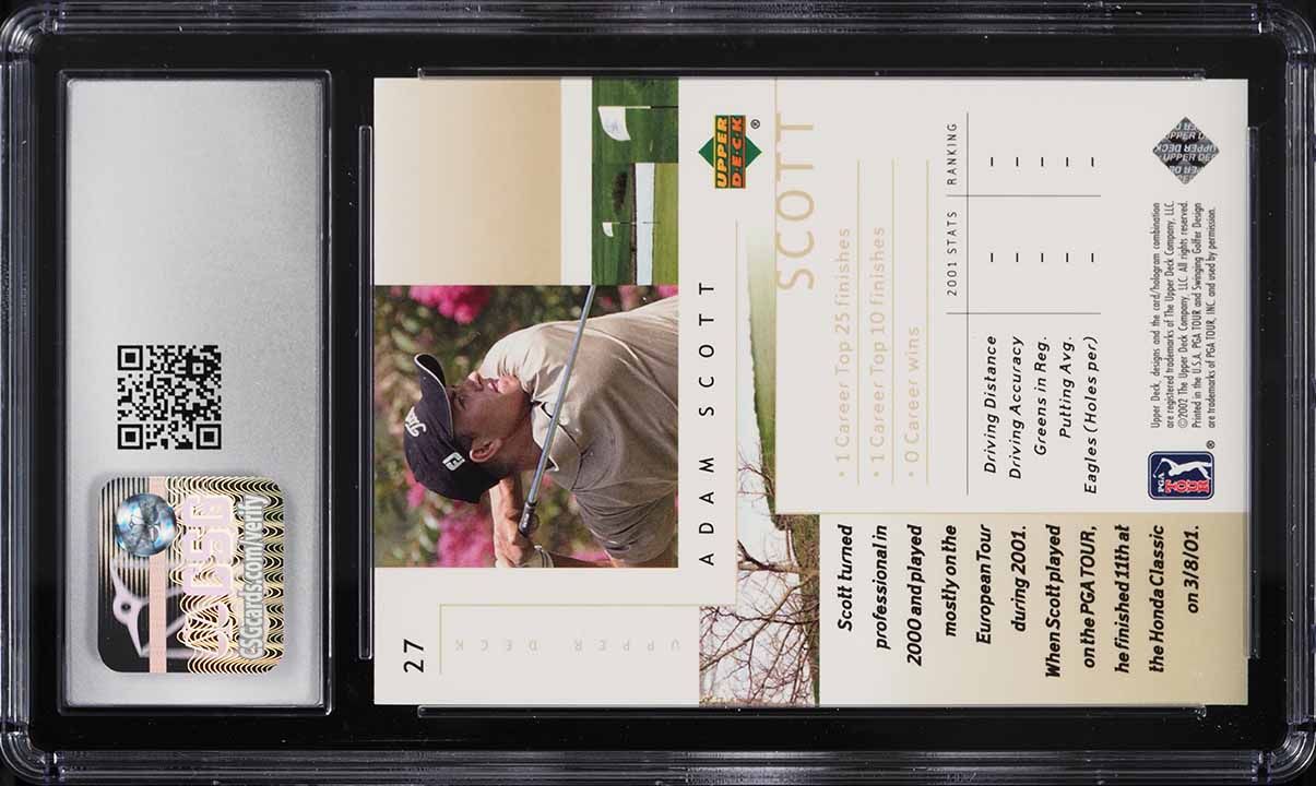 2002 Upper Deck Golf Adam Scott ROOKIE #27 CSG 9.5 MINT+