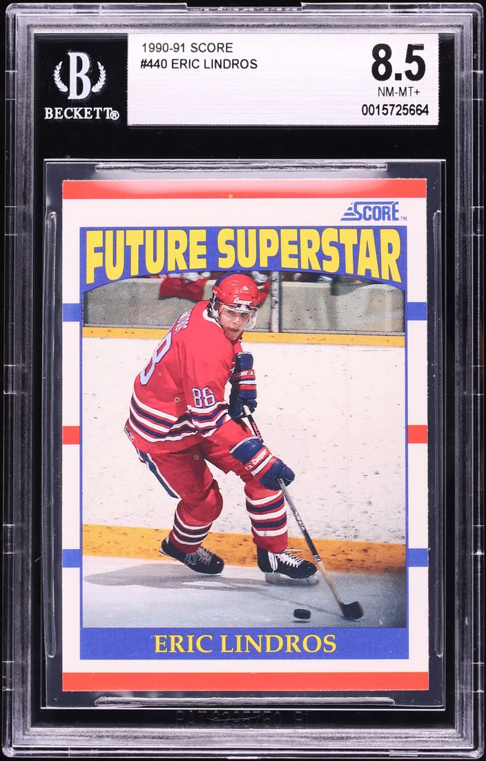 1990 Score Hockey Eric Lindros ROOKIE #440 BGS 8.5 NM-MT+