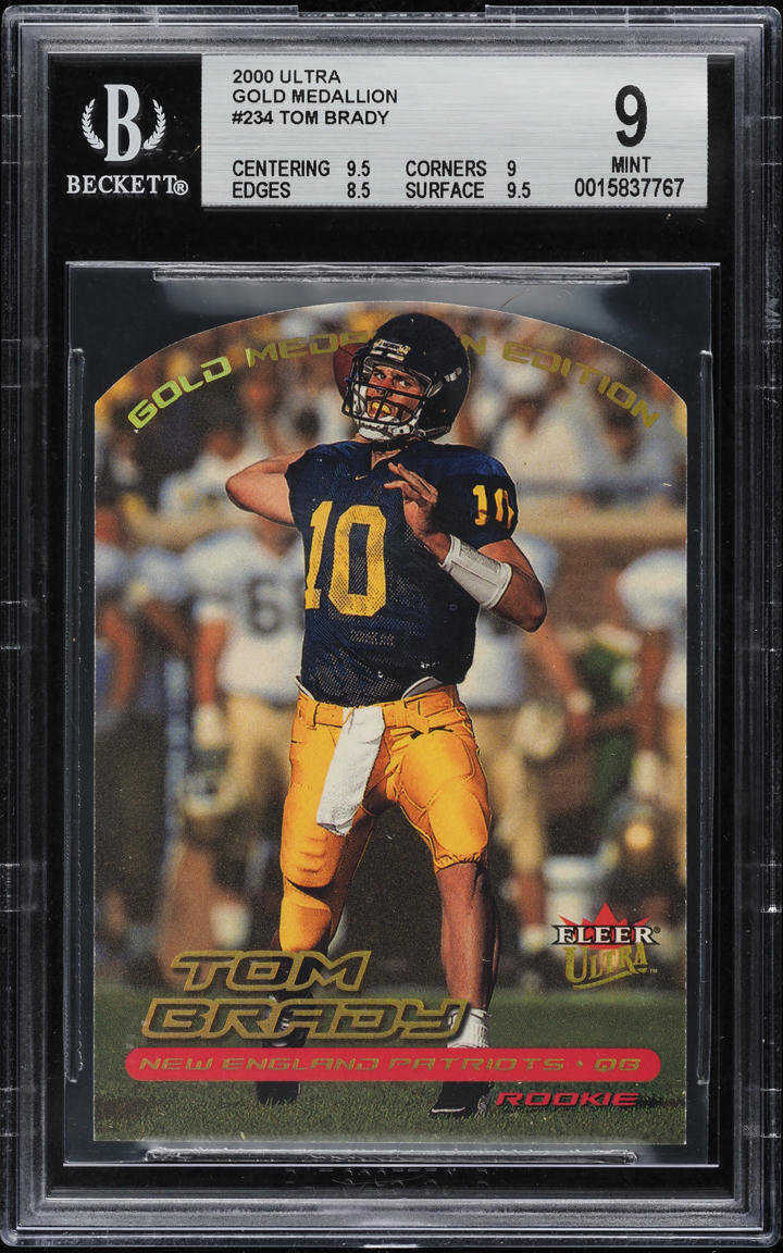 2000 Ultra Gold Medallion Tom Brady ROOKIE #234G BGS 9 MINT