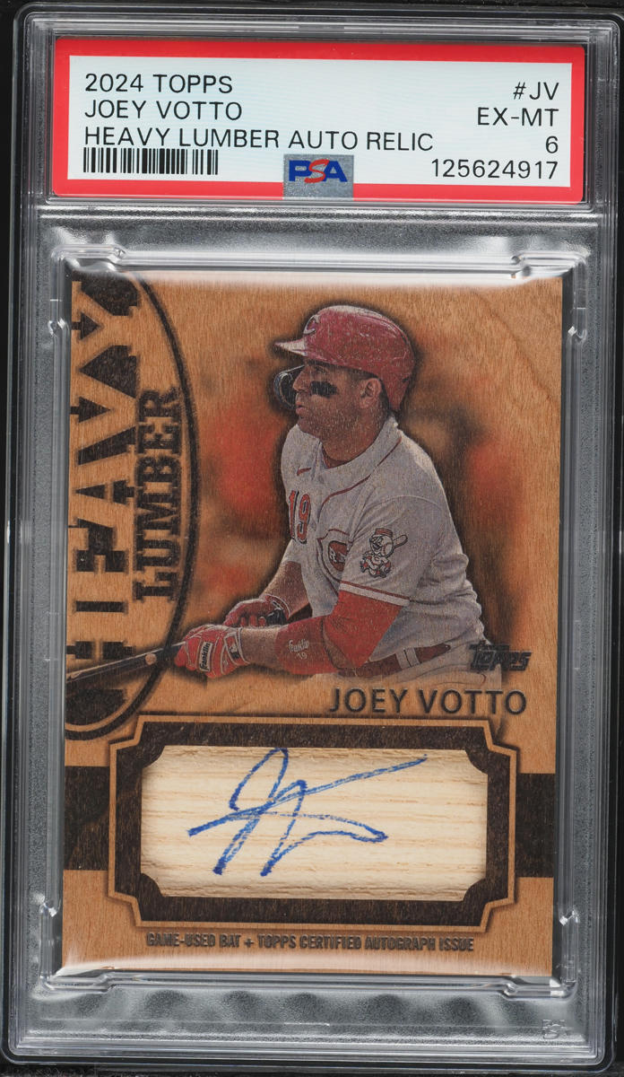 2024 Topps Heavy Lumber Joey Votto PATCH AUTO /25 #JV PSA 6 EXMT