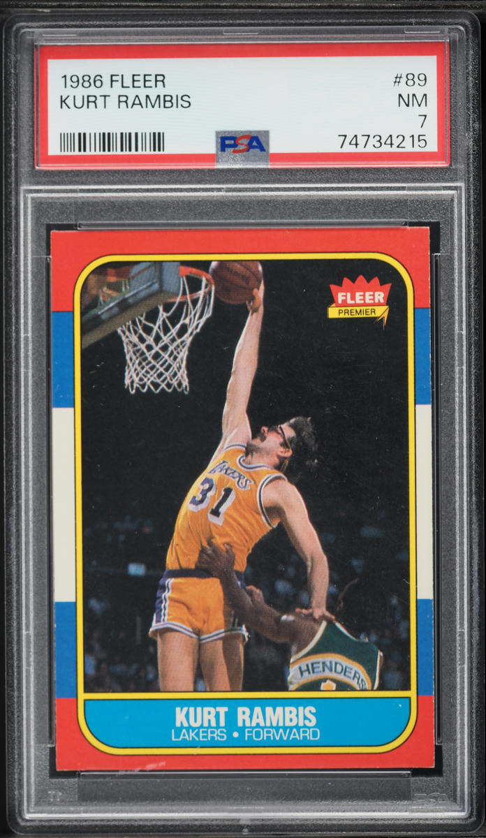 1986 Fleer Basketball Kurt Rambis ROOKIE #89 PSA 7 NRMT