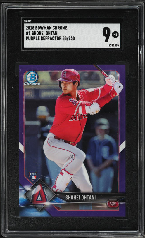 2018 Finest Ohtani Purple Ref RC /250 大谷 Shohei Ohtani 2018 Topps Finest #100 Purple Refractor /250