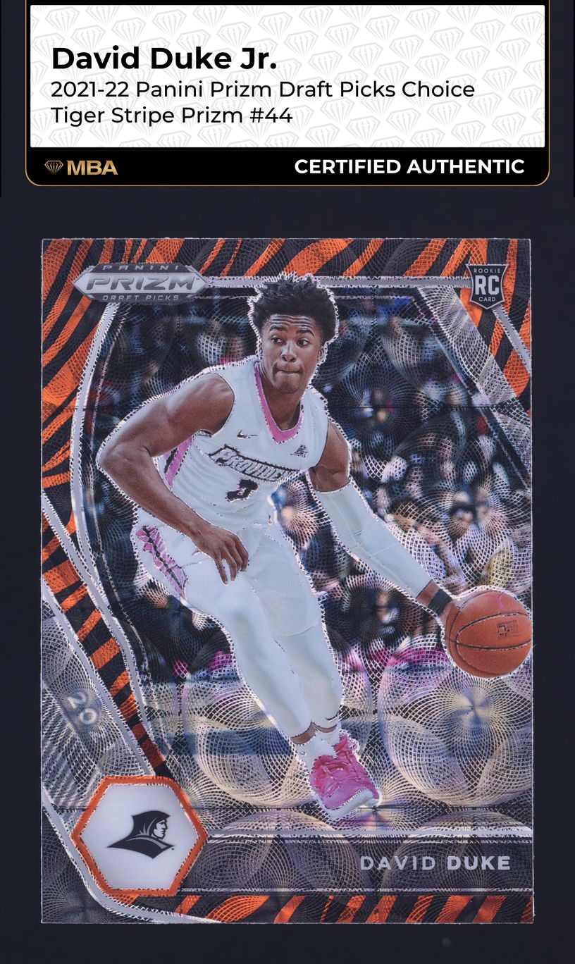 2021 Panini Prizm Draft Choice Tiger Stripe David Duke Jr. ROOKIE #44 ...