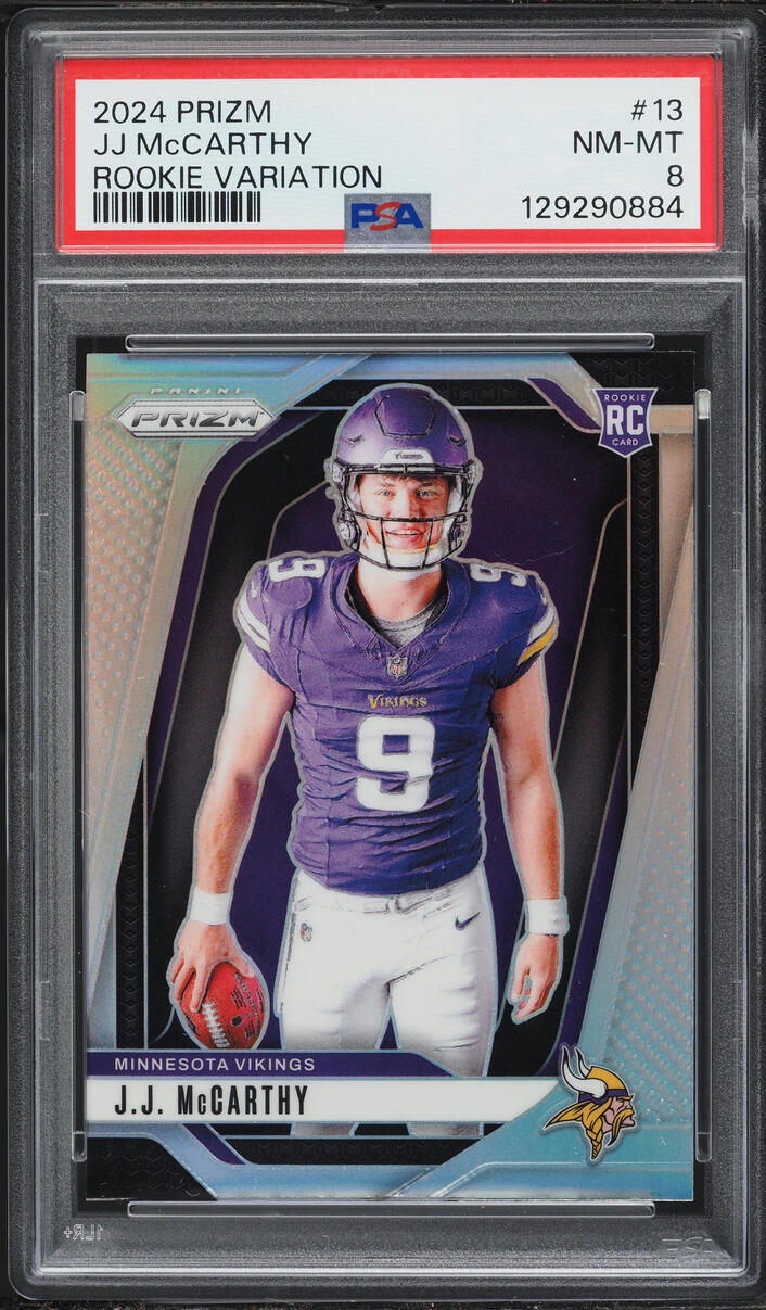 2024 Panini Prizm Variation J.J. McCarthy ROOKIE #13 PSA 8 NM-MT