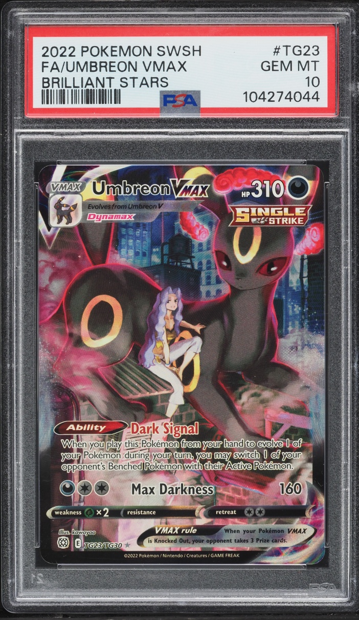 2022 Pokemon Sword & Shield Brilliant Stars Full Art Umbreon VMAX #TG23 PSA 10 GEM MINT