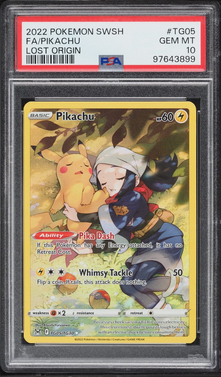 2022 Pokemon Sword & Shield Lost Origin Full Art Pikachu #TG05 PSA 10 GEM MINT