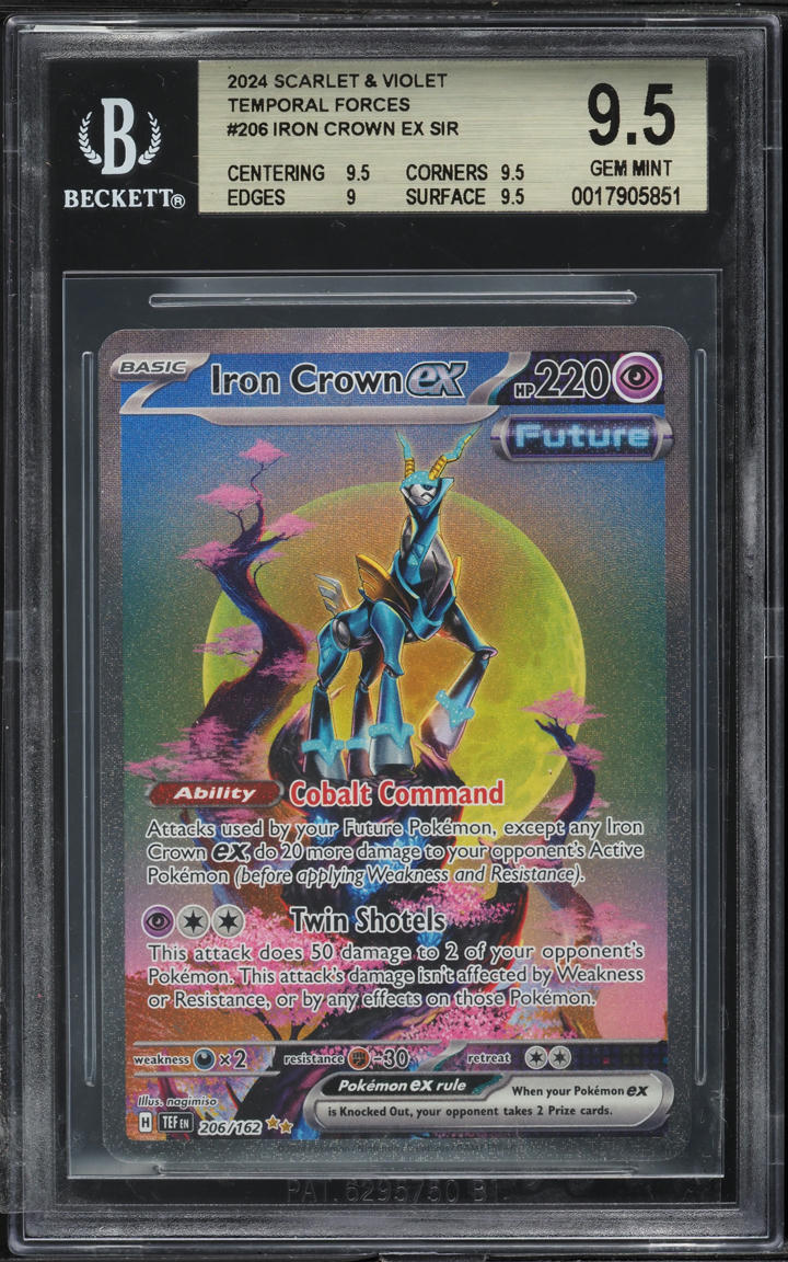 2024 Pokemon Scarlet & Violet Temporal Forces SIR Iron Crown Ex #206 BGS 9.5 GEM