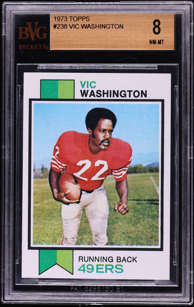 1973 Topps Football Vic Washington #238 BVG 8 NM-MT