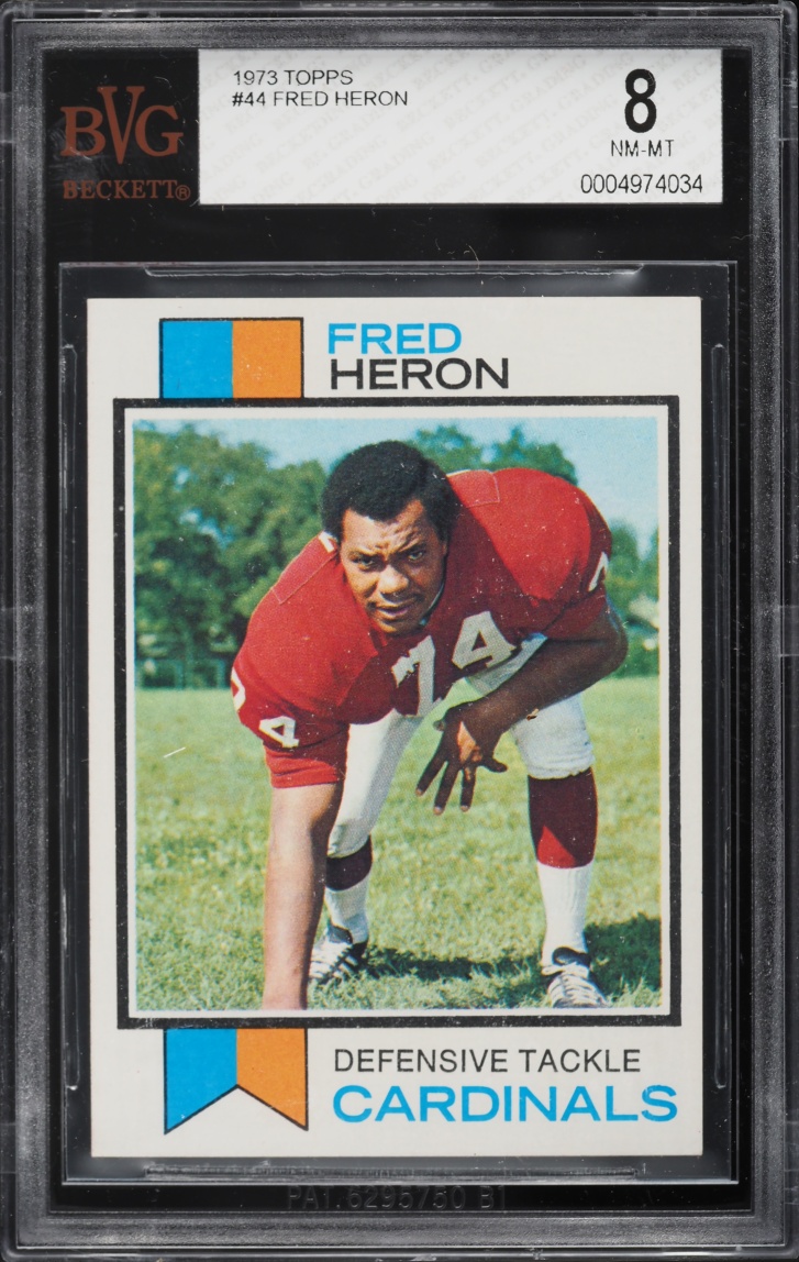 1973 Topps Football Fred Heron #44 BVG 8 NM-MT