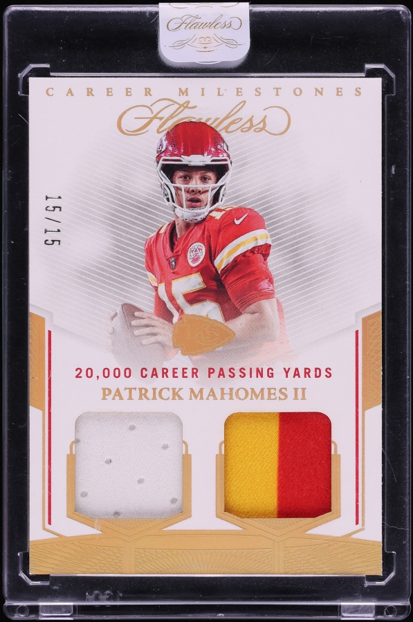 2022 Panini Flawless Career Milestones Patrick Mahomes II PATCH JERSEY # 15/15 #CM-PM