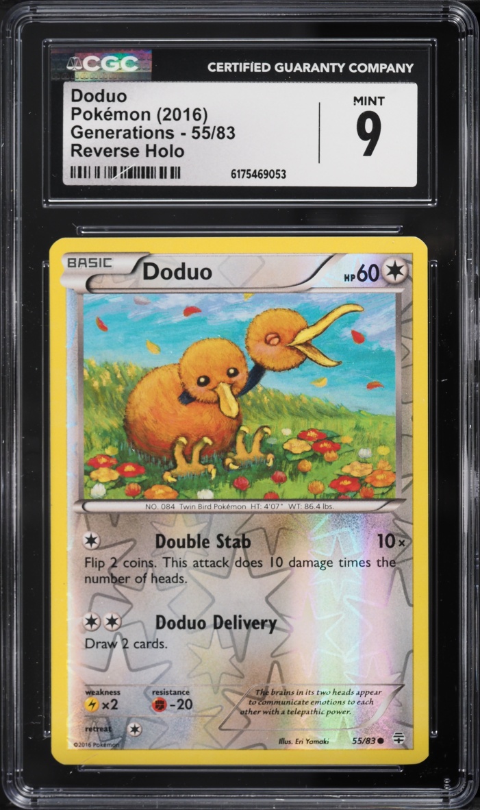 2016 Pokemon XY Generations Reverse Holo Doduo #55 CGC 9 MINT