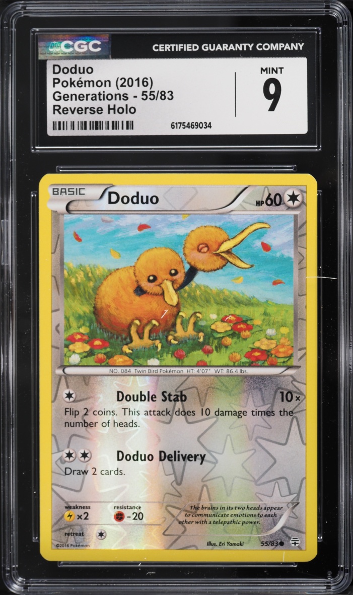 2016 Pokemon XY Generations Reverse Holo Doduo #55 CGC 9 MINT