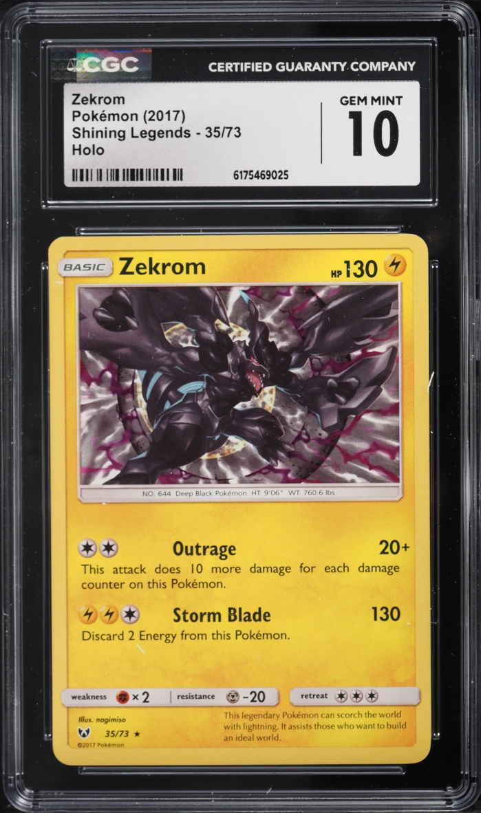 2017 Pokemon Sun & Moon Shining Legends Holo Zekrom #35 CGC 10 GEM MINT