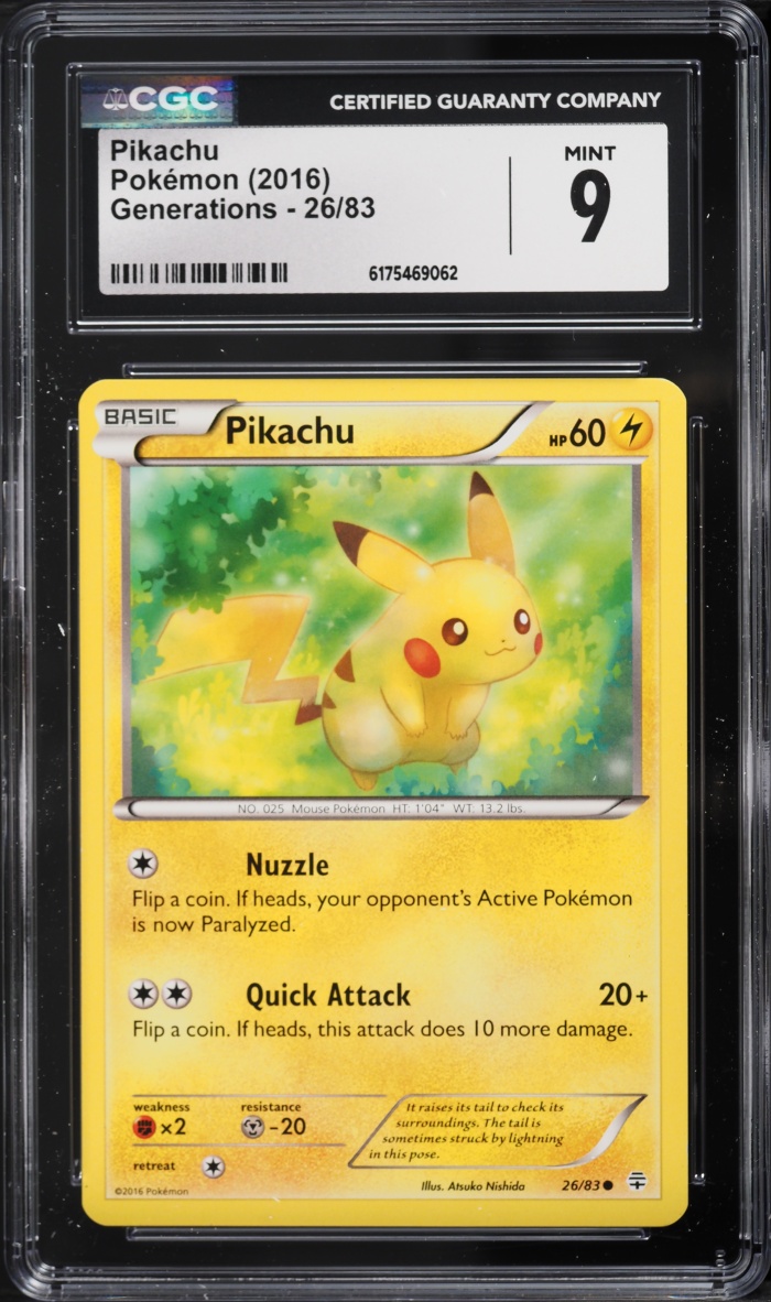2016 Pokemon XY Generations Pikachu #26 CGC 9 MINT