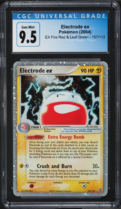 2004 Pokemon EX Fire Red & Leaf Green Holo Electrode ex #107 PSA 9