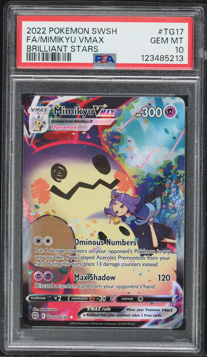 2022 Pokemon Sword & Shield Brilliant Stars Trainers Gallery Mimikyu VMAX #TG17 PSA 10 GEM MINT