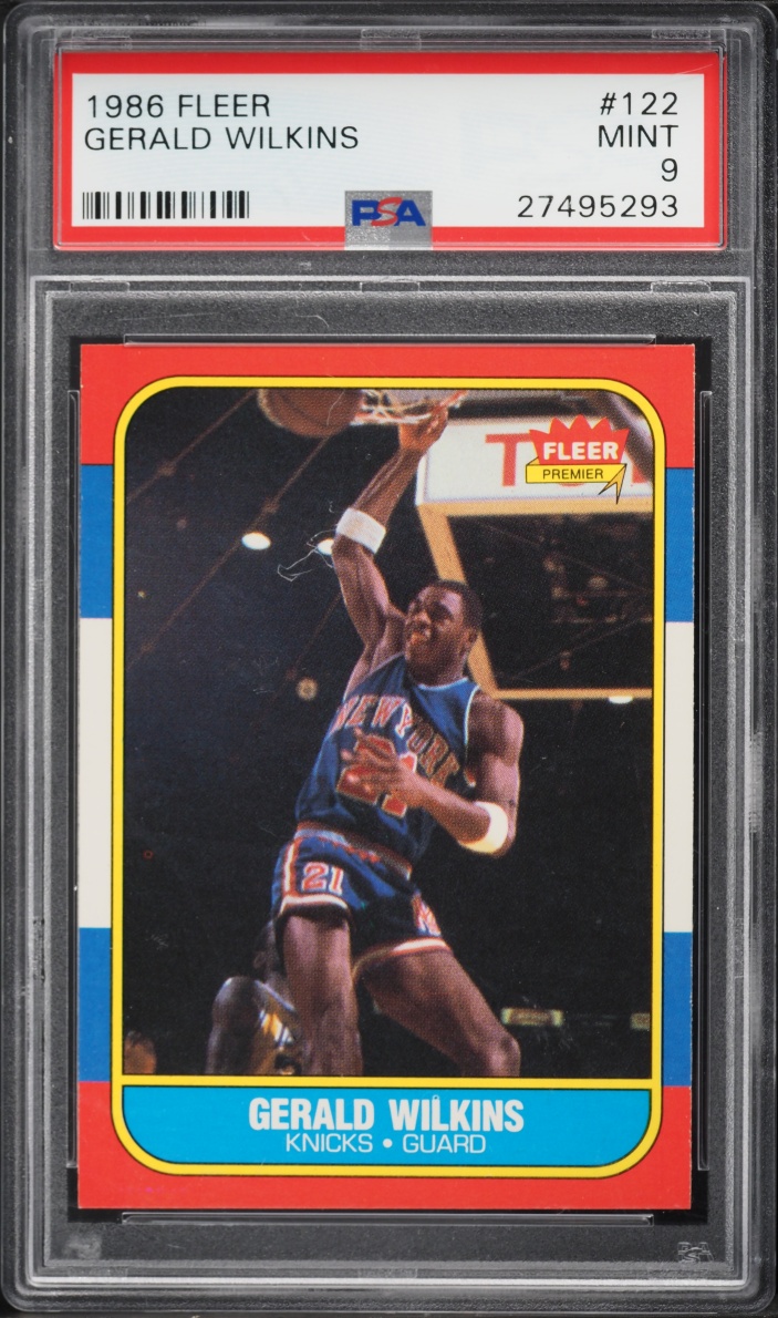 1986 Fleer Basketball Gerald Wilkins ROOKIE #122 PSA 9 MINT