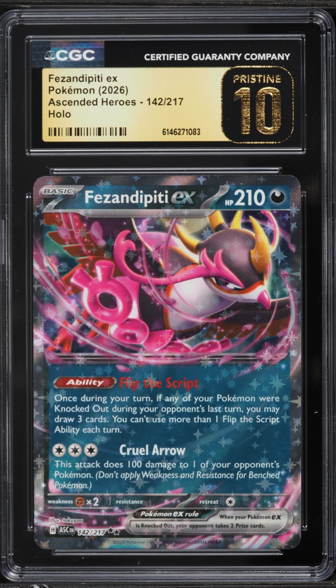 2026 Pokemon Mega Evolution Ascended Heroes Holo Fezandipiti ex #142 CGC 10 PRISTINE