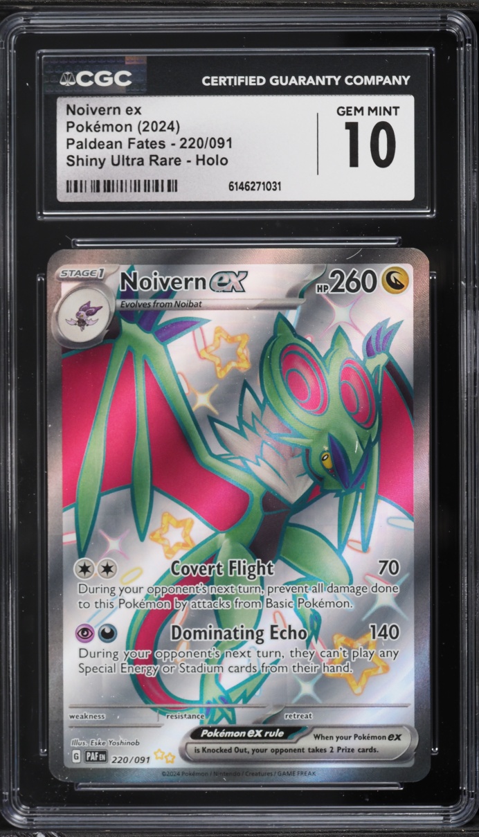 2024 Pokemon Scarlet & Violet Paldean Fates Full Art Noivern ex #220 CGC 10 GEM MINT