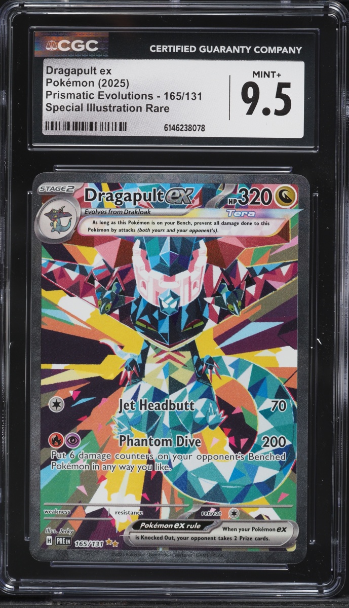 2025 Pokemon Scarlet & Violet Prismatic Evolutions SIR Dragapult ex #165 CGC 9.5 MINT+