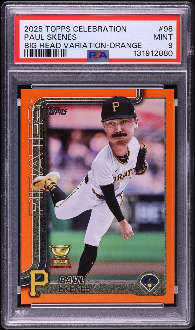 2025 Topps Celebration Big Head Variation Orange Paul Skenes /25 #98 PSA 9 MINT