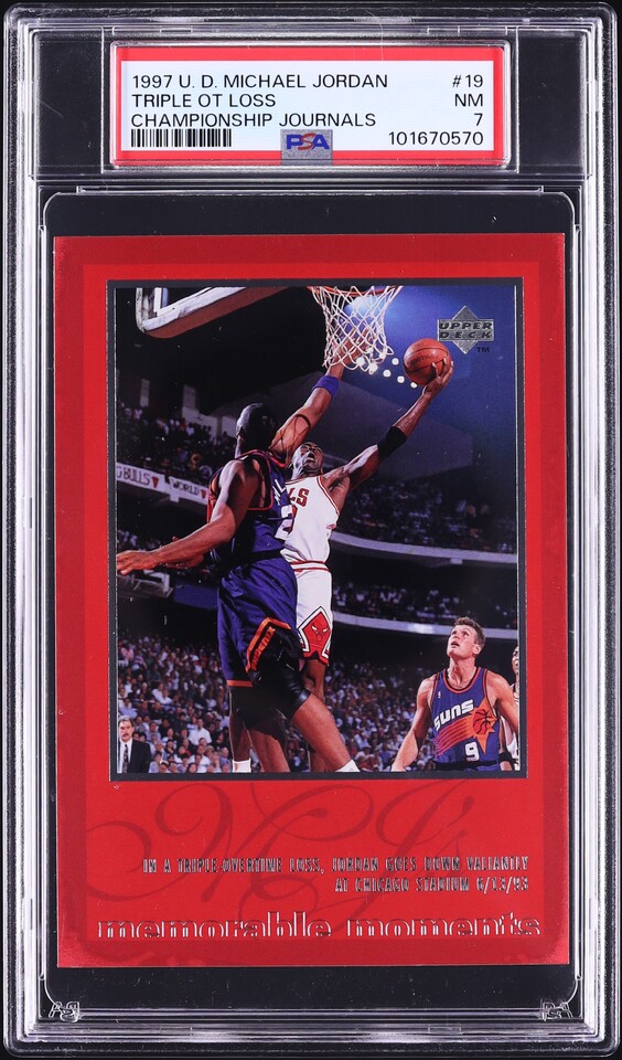 1997 Upper Deck MJ Championship Journals Michael Jordan #19 PSA 7 NRMT