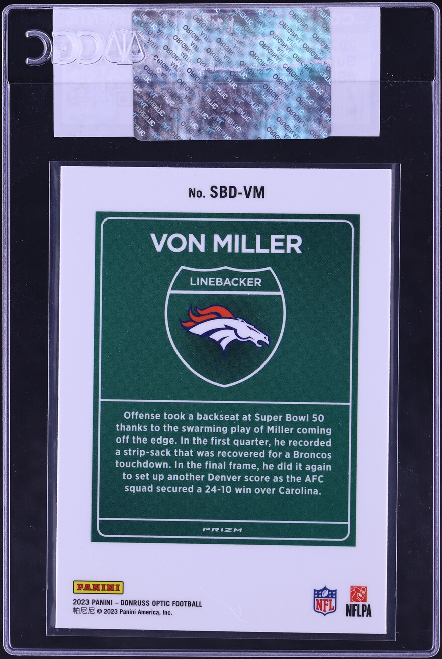 2023 Donruss Optic Super Bowl Downtown Von Miller #SBD-VM CGC AUTH - Photo 2