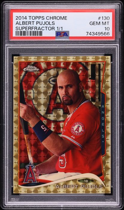 2014 Topps Chrome Superfractor Albert Pujols 1/1 #130 PSA 10 GEM MINT - Photo 1