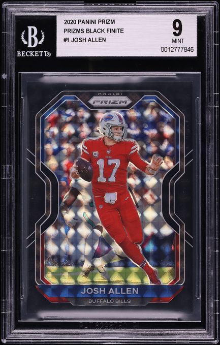 2020 Panini Prizm Black Finite Josh Allen 1/1 #1 BGS 9 MINT - Photo 1