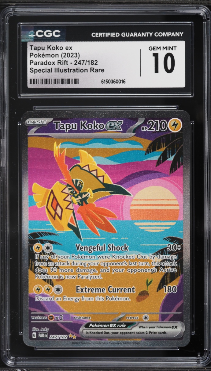 2023 Pokemon Scarlet & Violet Paradox Rift SIR Tapu Koko ex #247 CGC 10 GEM MINT