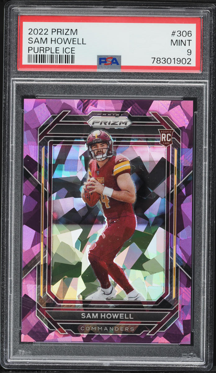 2022 Panini Prizm Purple Ice Sam Howell ROOKIE /225 #306 PSA 9 MINT