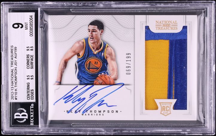 2012 National Treasures Klay Thompson ROOKIE PATCH AUTO /199 #110 BGS 9 MINT - Photo 1