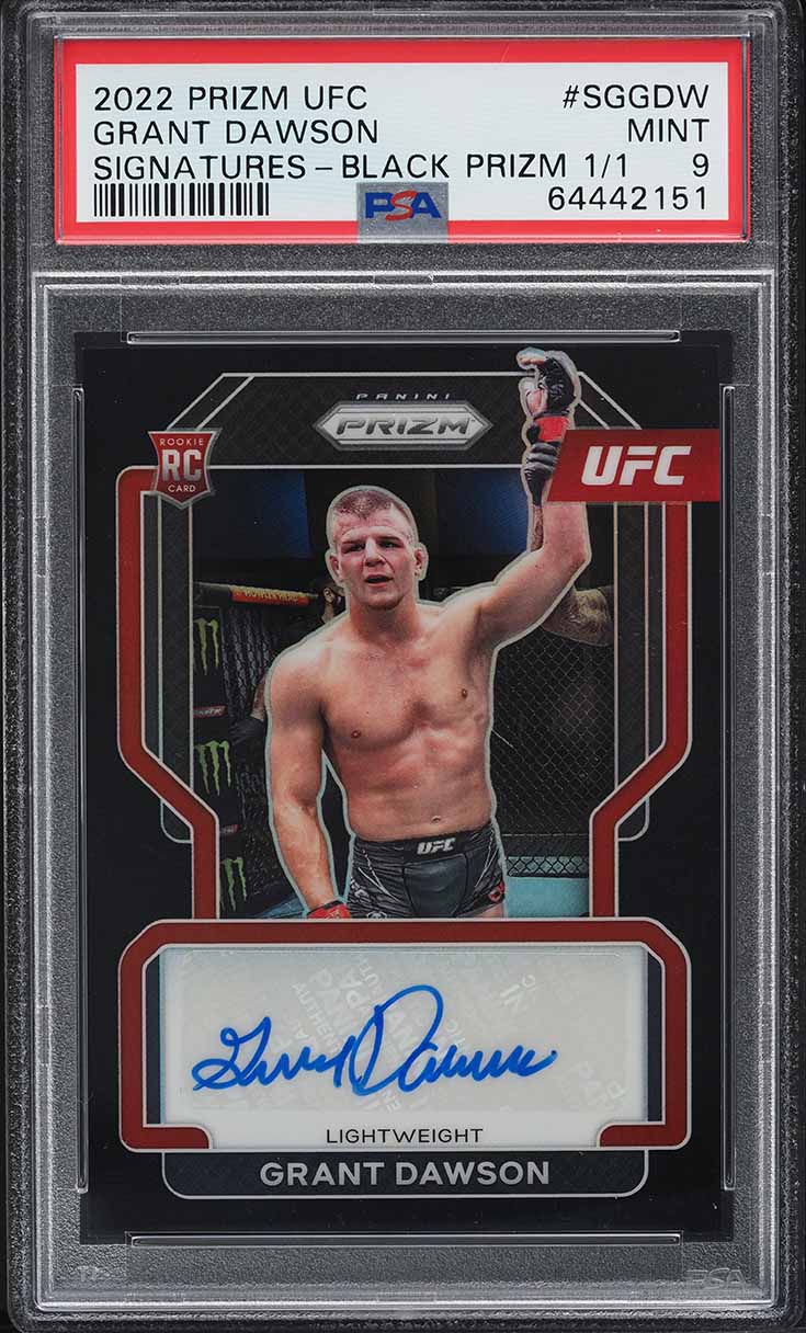 2022 Panini Prizm UFC Signatures Black Grant Dawson ROOKIE AUTO 1/1 #SGGDW PSA 9