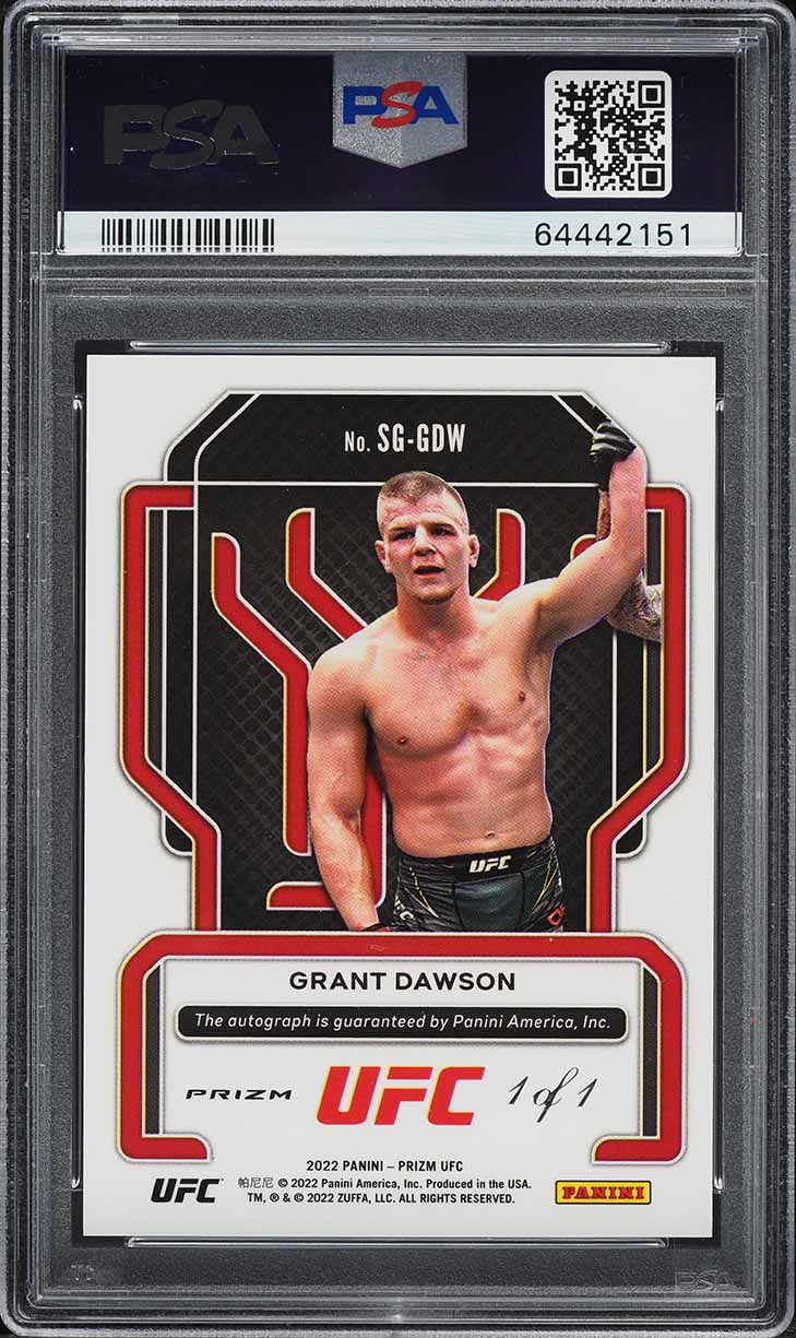 2022 Panini Prizm UFC Signatures Black Grant Dawson ROOKIE AUTO 1/1 #SGGDW PSA 9