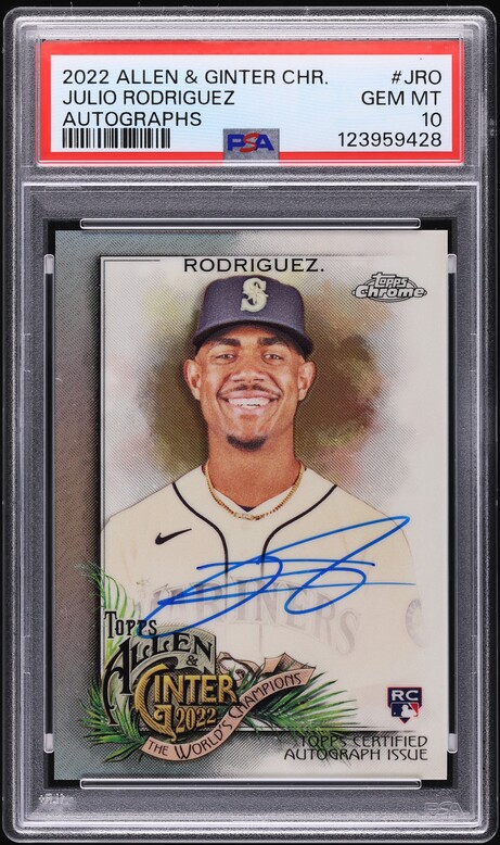 2022 Topps Chrome Sonic SP Julio Rodriguez ROOKIE #222 PSA 9