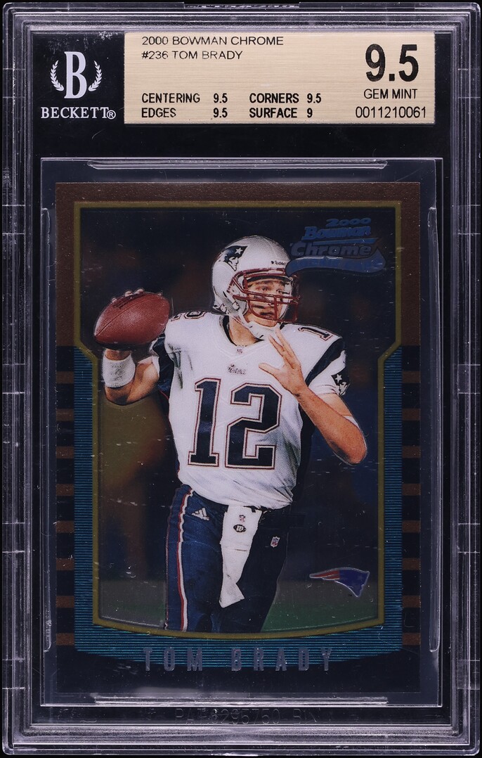 2000 Bowman Chrome Tom Brady ROOKIE #236 BGS 9.5 GEM MINT