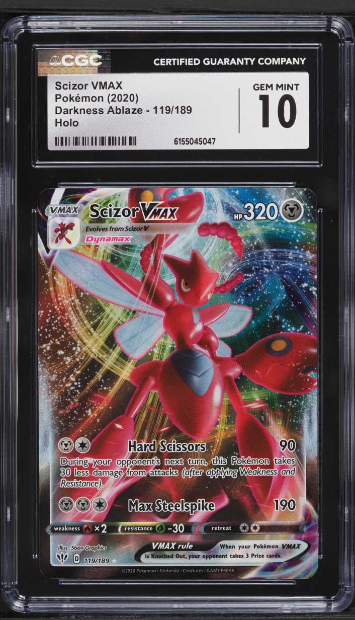 2020 Pokemon Sword & Shield Darkness Ablaze Full Art Scizor VMAX #119 CGC 10 GEM MINT