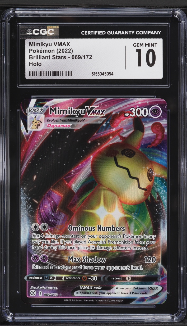 2022 Pokemon Sword & Shield Brilliant Stars Full Art Mimikyu VMAX #69 CGC 10 GEM MINT