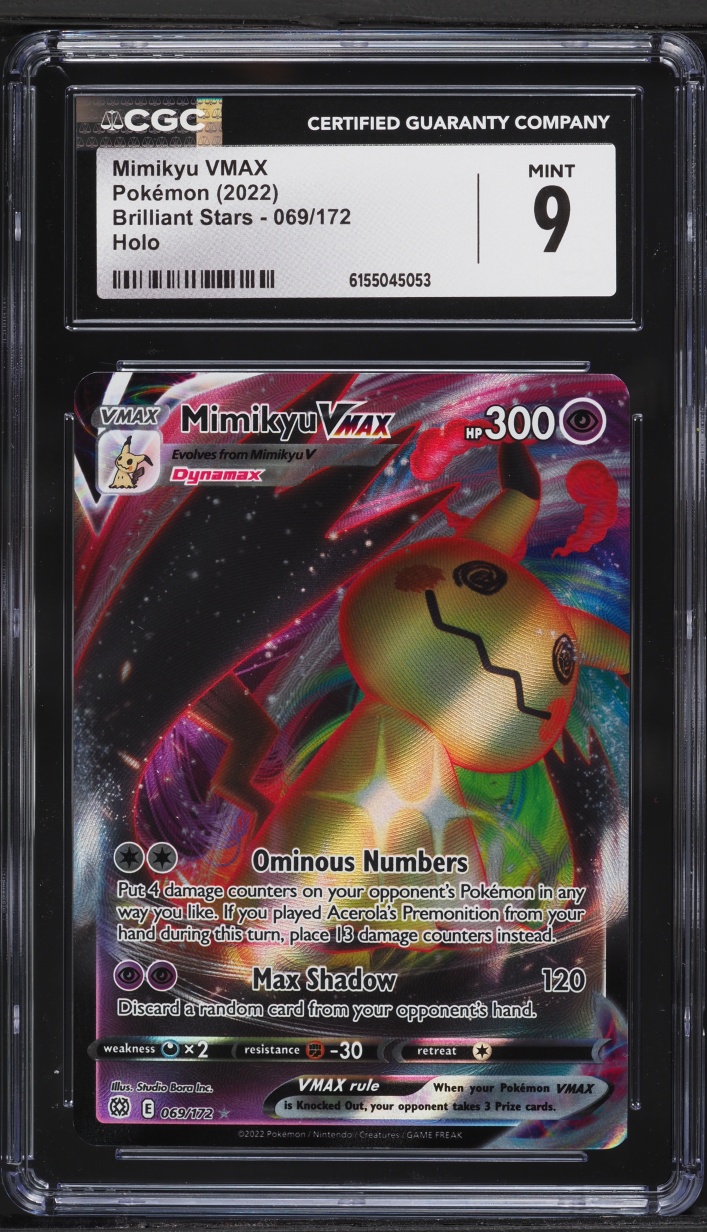 2022 Pokemon Sword & Shield Brilliant Stars Full Art Mimikyu VMAX #69 CGC 9 MINT
