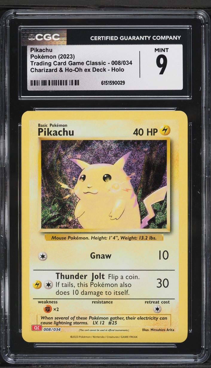 2023 Pokemon TCG Classic Collection Charizard & Ho-Oh Ex Deck Holo Pikachu #8 CGC 9 MINT