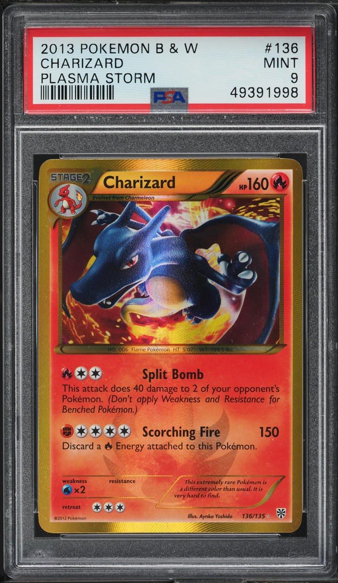 2013 Pokemon Black & White Plasma Storm Secret Rare Charizard #136 PSA 9 MINT