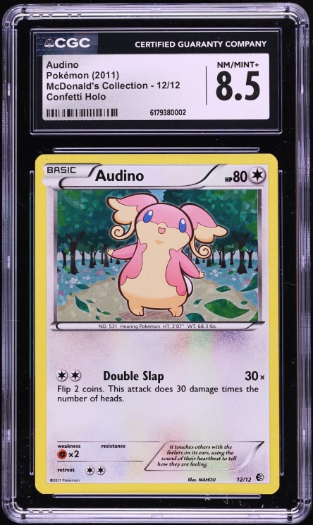 2011 Pokemon McDonald's Collection Confetti Holo Audino #12 CGC 8.5 NM-MT+